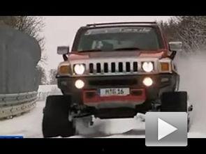 国产车装履带过雪地视频